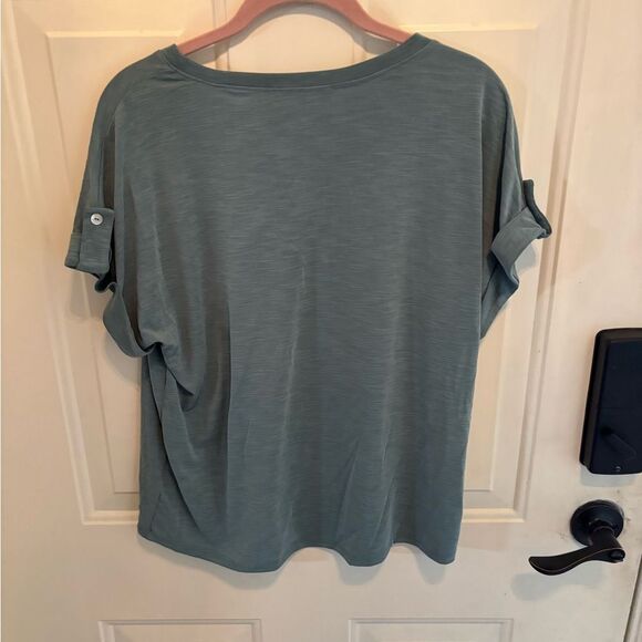 Green Envelope Teal Short Sleeve Top - Picture 5 of 5